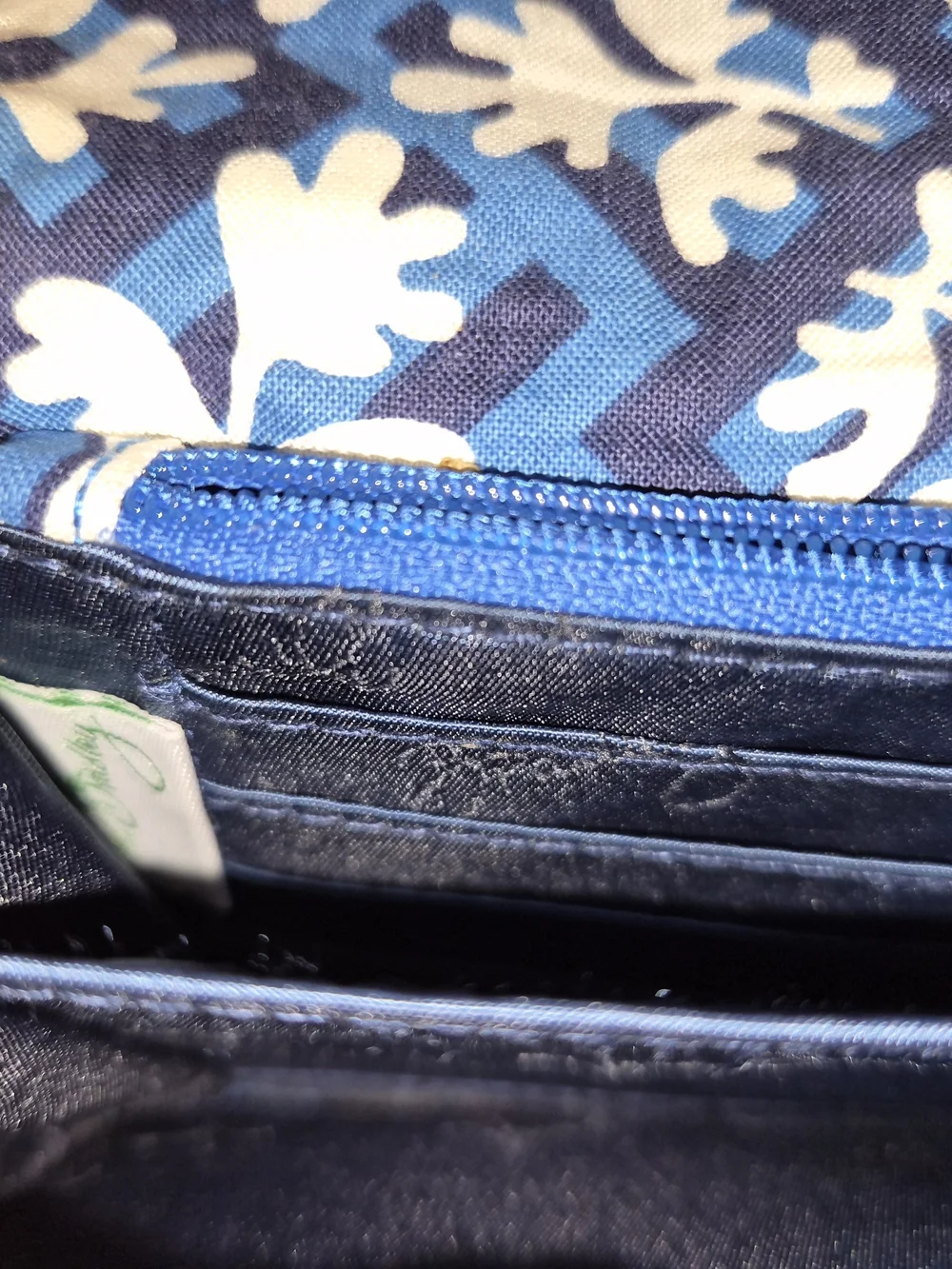 Vera Bradley Blue Floral Quilted Wallet with Navy Trim - Picture 6 of 9
